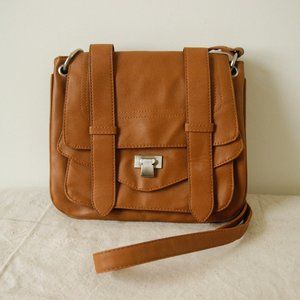 Brown Faux-Leather Small Envelope Cross Body Bag